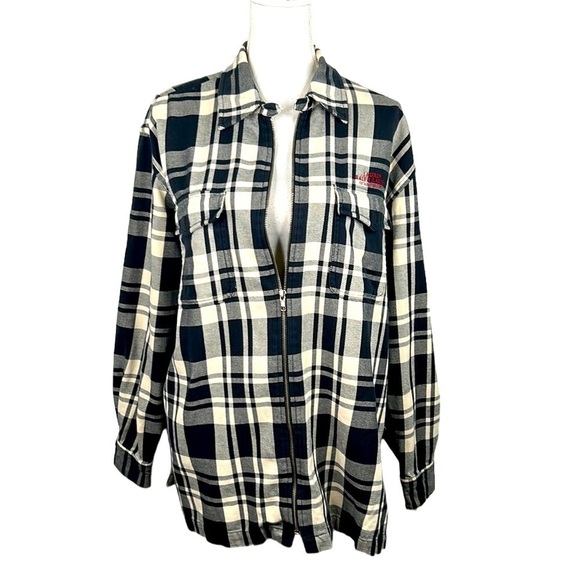 Lauren Ralph Lauren Women’s Plaid Cotton Black & Cream Jacket Size Large - Picture 1 of 9